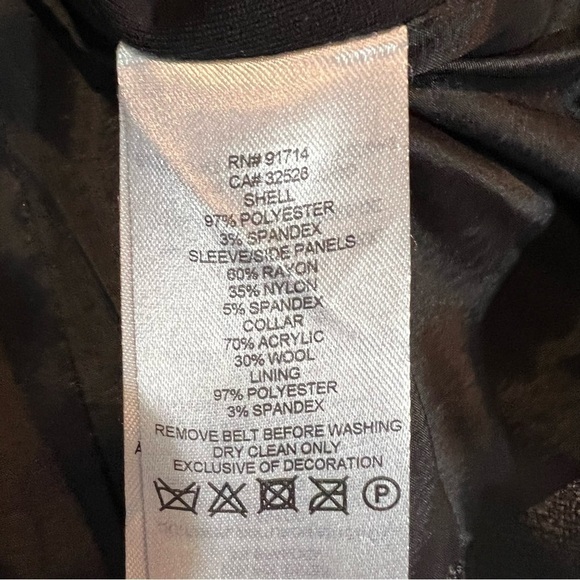 ARMANI EXCHANGE A/X Moto Jacket Black Vegan Leather Wool Small Grunge Goth - Picture 8 of 8